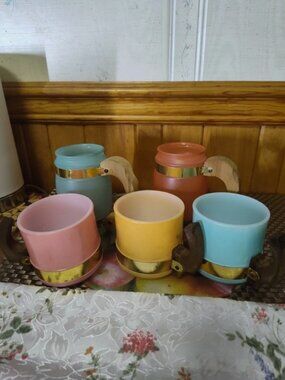 Vintage Siesta Ware Frosted Glass Mug MCM 1960s